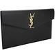 YSL Saint Laurent UPTOWN 魚子醬小牛皮信封釦手拿包(黑色) product thumbnail 3