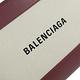 BALENCIAGA 簡約質感LOGO異材質拼接帆布小牛皮拉鍊斜背包(米/酒紅) product thumbnail 7