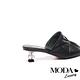 拖鞋 MODA Luxury 復古時尚抓皺羊皮穆勒高跟拖鞋－黑 product thumbnail 4