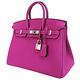 HERMES BIRKIN Togo牛皮柏金包( 25CM/桃紅L3/銀釦) product thumbnail 2