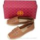 TORY BURCH Ines 雙T金屬色鑲邊納帕牛皮草編鞋(棕色) product thumbnail 5