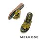 拖鞋 MELROSE 美樂斯 綻放立體花朵造型全真皮夾腳厚底拖鞋－綠 product thumbnail 5