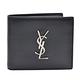 YSL 經典銀色品牌LOGO小牛皮摺疊短夾(黑色) product thumbnail 2