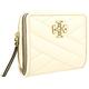 TORY BURCH Kira Chevron 新版雙T標誌小羊皮釦式短夾(奶油白) product thumbnail 5