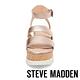 STEVE MADDEN-KIRSTEN 二字帶繫踝軟木厚底涼鞋-金色 product thumbnail 3