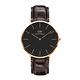 Daniel Wellington DW 手錶 Classic York 40mm黑棕壓紋真皮皮革錶-黑錶盤-玫瑰金框 DW00100128 product thumbnail 2