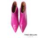 Tino Bellini 巴西進口俐落修飾尖頭拉鍊低跟短靴-桃紫 product thumbnail 4