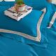Betrise琉璃藍 典雅系列  特大 頂級300織精梳長絨棉素色鏤空四件式被套床包組(被套8*7呎) product thumbnail 5