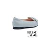 低跟鞋 HELENE_SPARK 簡約質感純色鍊條羊皮樂福方頭低跟鞋－藍 product thumbnail 4