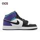 Nike 休閒鞋 Air Jordan 1 Mid GS 大童 女鞋 白 葡萄紫 黑 AJ1 DQ8423-154 product thumbnail 3