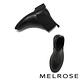 短靴 MELROSE 時髦異材質拼接牛皮彈力厚底短靴－黑 product thumbnail 5