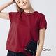 【Qiruo 奇若名品】專櫃紅黑線條短袖圓領造型T(黑色造型口袋女裝服飾上衣2107A) product thumbnail 3