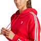 adidas 愛迪達 上衣 女款 長袖上衣 帽T 運動 短版 三葉草 國際碼 3S SHORT HOODIE 紅 IN8387 product thumbnail 3