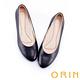 ORIN 簡約時尚OL 嚴選羊皮質感素面中跟鞋-黑色 product thumbnail 4