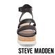 STEVE MADDEN-KIRSTEN 二字帶繫踝軟木厚底涼鞋-黑色 product thumbnail 3