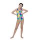 SPEEDO 女孩 運動連身泳裝 DazzleBloc 幾何印花 product thumbnail 2