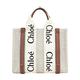 【時時樂限定】Chloé Woody tote bag帆布托特包(小號/任選) product thumbnail 2