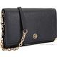 TORY BURCH Robinson Chain WOC 皮革長夾/鍊帶包(黑x藍) product thumbnail 3