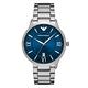 EMPORIO ARMANI 奢華質感時尚日期腕錶-銀X藍(AR11227)/44mm product thumbnail 2