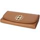 TORY BURCH BRITTEN DUO 鏤空金屬LOGO釦式長夾(棕色) product thumbnail 4