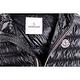 MONCLER 拼色織帶拉鍊黑色絎縫連帽羽絨背心(女款) product thumbnail 3