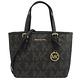 MICHAEL KORS JET SET TRAVEL 金屬LOGO MK印花兩用小托特包(深咖/黑) product thumbnail 2