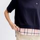 Arnold Palmer -女裝-彈性棉下擺拼接格紋寬鬆版T-Shirt-深藍色 product thumbnail 3