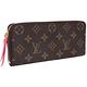 LV M42119 CLEMENCE 經典Monogram拉鍊長夾(咖啡色/內桃紅) product thumbnail 2