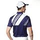 【Lynx Golf】男款吸濕排汗合身版斜紋印花山貓織標短袖立領POLO衫-深藍色 product thumbnail 9