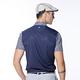 【Lynx Golf】男款吸濕排汗涼感合身版水波紋組織布滿版印花短袖立領POLO衫/高爾夫球衫-深藍色 product thumbnail 5