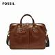 FOSSIL Greenville 真皮釦帶商務公事包-酒棕色 MBG9536212 product thumbnail 6