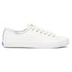 Keds KICKSTART 時尚皮革金眼扣綁帶休閒小白鞋-白/金 9234W132228 product thumbnail 3