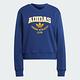 adidas 愛迪達 上衣 女款 長袖上衣 帽T 運動 三葉草 亞規 GFX CREW SWEAT 藍 IL2414 product thumbnail 4