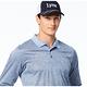 【Lynx Golf】男款歐洲進口布料純棉絲光花卉圖樣造型胸袋款長袖POLO衫-藍色 product thumbnail 5