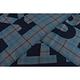 BALLY標籤LOGO字母格紋印花設計羊毛圍巾(深藍x多色) product thumbnail 2