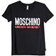 MOSCHINO 品牌字母LOGO圖騰彈性棉合身版圓領T恤(黑) product thumbnail 2