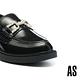 厚底鞋 AS 復古優雅珍珠造型釦牛油皮樂福厚底鞋－黑 product thumbnail 6