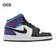 Nike 休閒鞋 Air Jordan 1 Mid GS 大童 女鞋 白 葡萄紫 黑 AJ1 DQ8423-154 product thumbnail 6