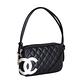 CHANEL 經典康朋系列雙C LOGO橫式手提包(黑.白) product thumbnail 2