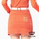 【KING GOLF】立體斜條菱格壓紋刺繡運動短裙-橘紅色 product thumbnail 3