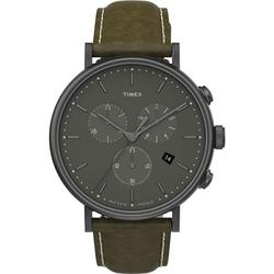 TIMEX Fairfield Chrono 時尚三眼計時手錶-橄欖綠/41mm