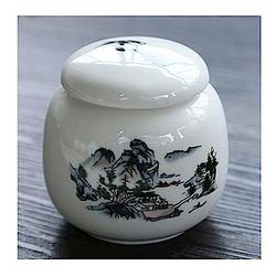 【原藝坊】陶瓷密封一兩小茶罐(千山萬水)