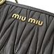 MIU MIU 金屬LOGO皺褶拉鍊兩用波士頓手提包(深灰) product thumbnail 5