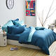 Cozy inn 簡單純色-土耳其藍-200織精梳棉四件式被套床包組(特大) product thumbnail 3