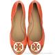 TORY BURCH Minnie 銅金盾牌牛皮拼色平底娃娃鞋(橘棕色) product thumbnail 3