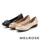 低跟鞋 MELROSE 都會典雅金屬雙圓釦全真皮楔型低跟鞋－米 product thumbnail 7