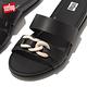 【FitFlop】GRACIE RUBBER-CHAIN LEATHER TWO-BAR SLIDES鍊條造型雙帶涼鞋-女(黑色) product thumbnail 5