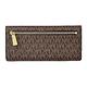 MICHAEL KORS JET SET TRAVEL金牌LOGO PVC薄長夾夾(深咖啡 product thumbnail 3