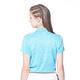 【Lynx Golf】女款吸溼排汗機能羅紋領設計滿版水波圖樣印花短袖POLO衫-淺藍色 product thumbnail 4