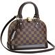 LV N41221 Damier Alma BB 經典棋盤格紋兩用貝殼包(咖啡色) product thumbnail 2